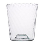 Glass flowerpot DS-1 optic twisted for orchid flower H:15cm D:14cm