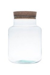 Jarrón de cristal W-395C1+corcho H:27cm P:19cm