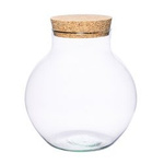 Glass vase W-503A+korek H:27,5cm D:25cm