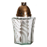 Glass vase grave candle UFO/W optic H:22cm D:30cm