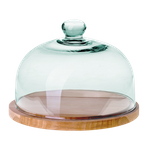 Glass dome W-231G2+wooden base H:16,5cm D:22cm