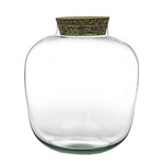 Jarrón de cristal W-704+korek H:22cm P:20cm