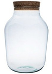 Glass jar vase W-456B+cork H:34,5cm D:23cm