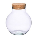 Glass vase W-503D+cork H:28cm D:25cm