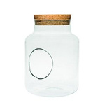 Glass jar vase H:25cm D:19cm W-395C1+side hole+cork