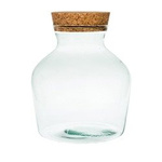 Glass vase W-492+cork H:21cm D:17cm