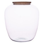 Jarrón de cristal W-586A+corcho H:25cm P:23,5cm