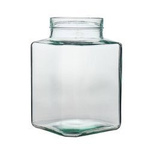 Glass jar square vase H: 20cm D:13,5 WM-8P003