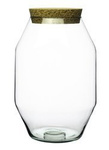Jarrón de cristal W-587C+Cork H:25cm P:19cm