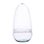 Glass terrarium egg W-542A+W-542 side hole H:25,5cm D:12,8cm
