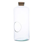 Glass jar vase W-533+side hole+cork H:35cm D:15cm