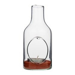 Glass bottle vase W-485 side hole H:20cm D:9cm