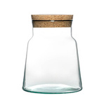 Glass vase W-702D1+cork H:15cm D:14cm