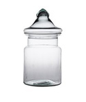 Glass jar vase W-332R+cover H:24cm D:14,5cm
