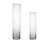 Cylinder glass vase set 30x7, 20x6cm