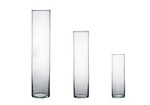 Cylinder glass vase set 50x14,5, 40x8,6, 30x8,6