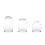 Set of glass jars with a lid W-395C / C / E H: 30 D: 19