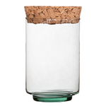 Glass jar vase W-395K1 + cork H:25cm D:14,5cm