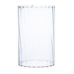 Jarrón cilíndrico de cristal óptico sin fondo H:21,5cm D:13,5cm
