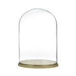 Tapa de cristal con soporte de madera de haya W-315L H:27 cm D:17 cm