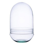 Glass terrarium egg  W-527A+W-527hole from the top H:30cm D:18,5cm
