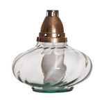 Glass vase grave candle UFO/W optic H:22cm D:30cm