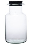 Glass jar vase WOZ-09+rubber cork H:27cm D:14cm