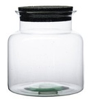 Glass vase W-332A+rubber cork H:19cm D:19cm